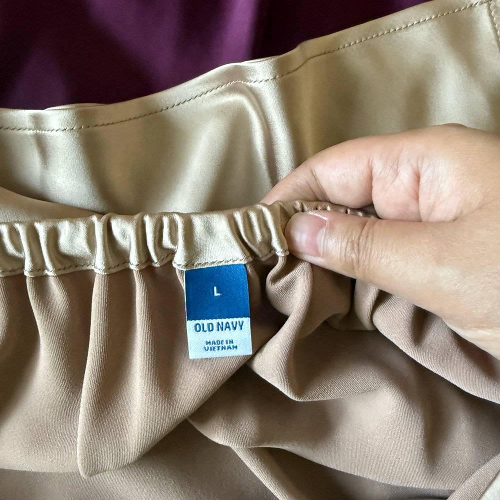 Old Navy Satin Midi Skirt Mocha L - Picture 3 of 3